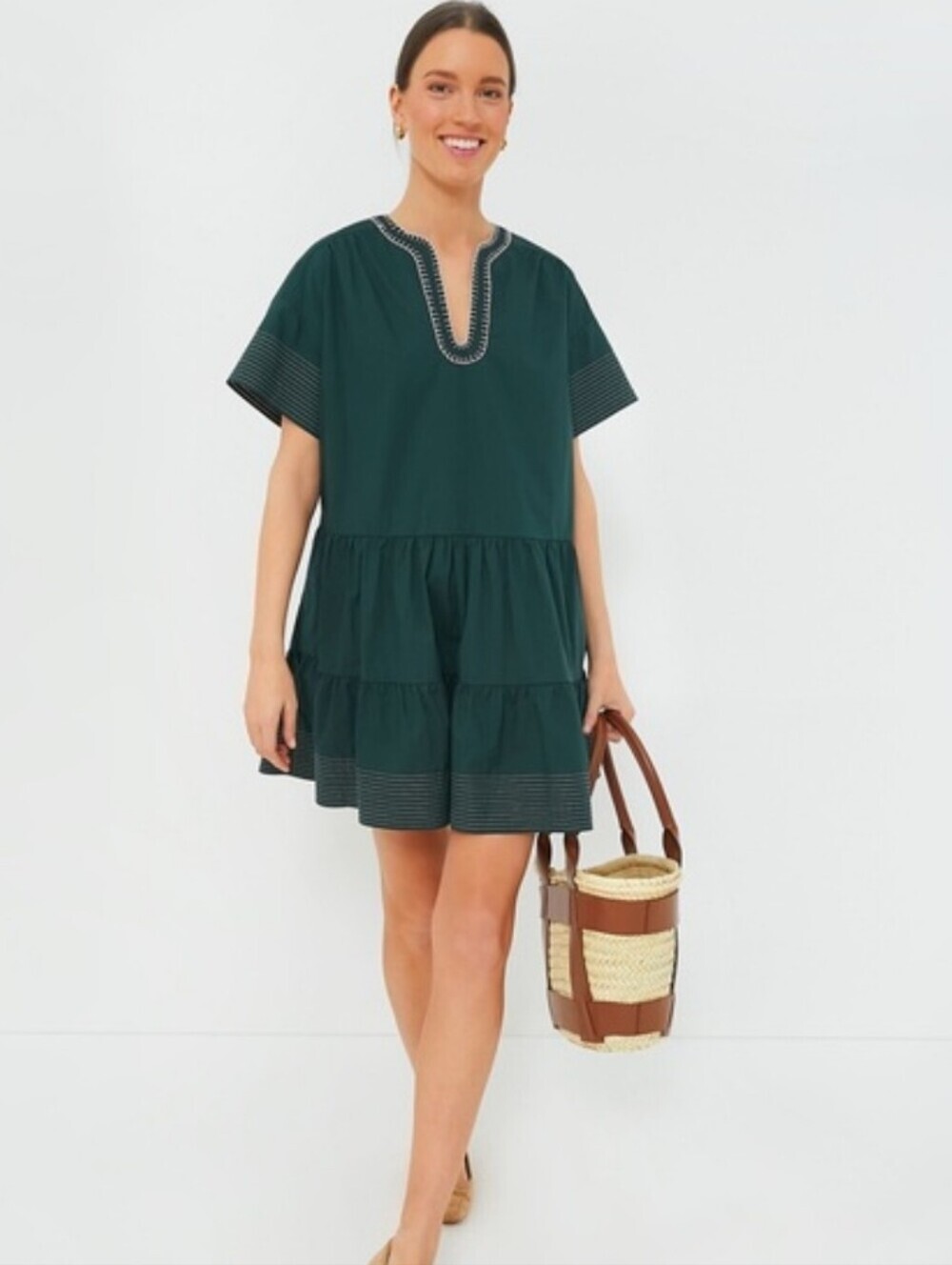 Tuckernuck Pomander Place Dress Women's Medium Kinsley Evergreen